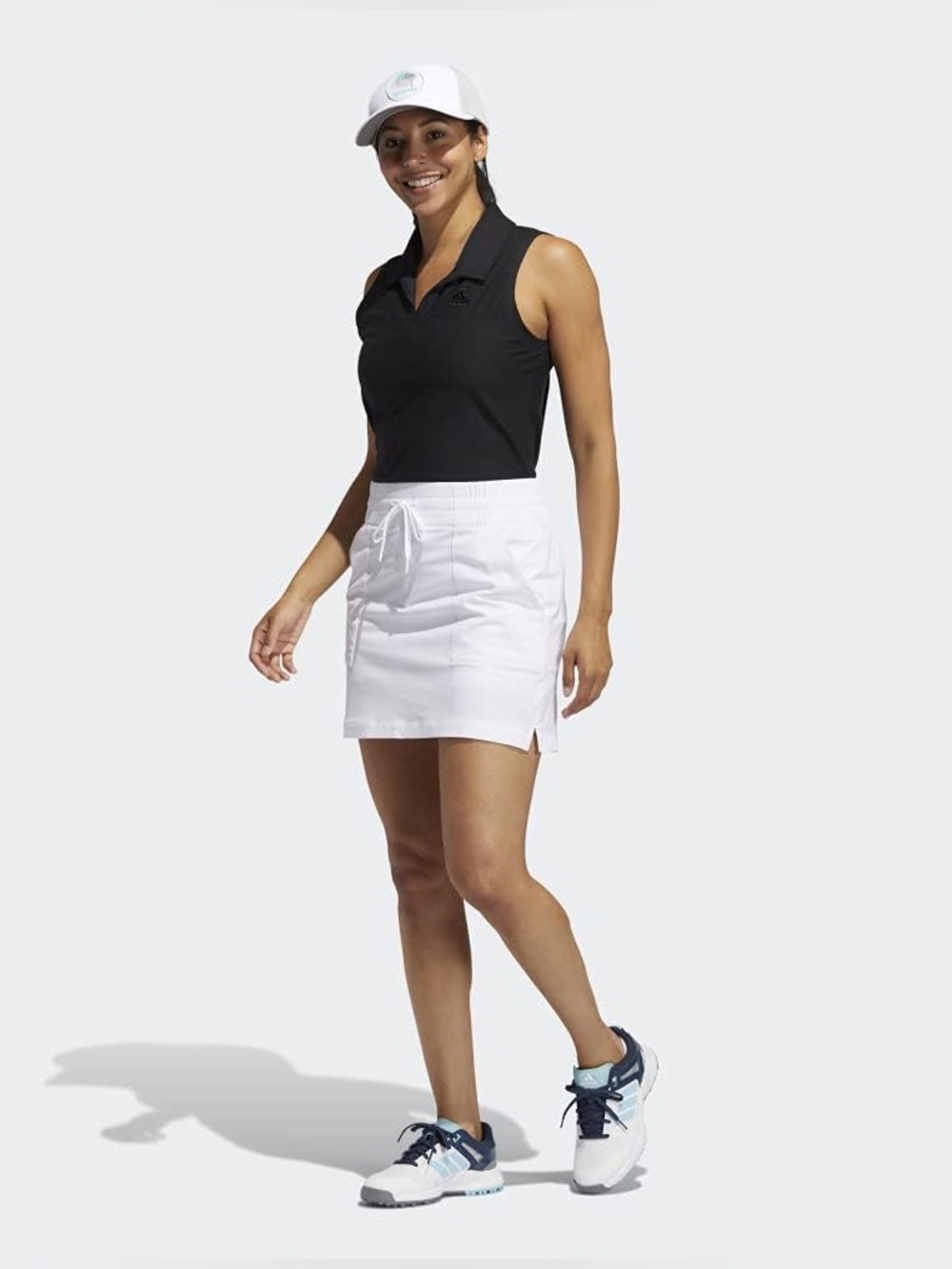 Adidas White Go-To Commuter Primegreen Golf Pickleball Skort